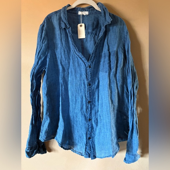 NWT CP Shades Sloane In Bleached Indigo Linen - Picture 11 of 16